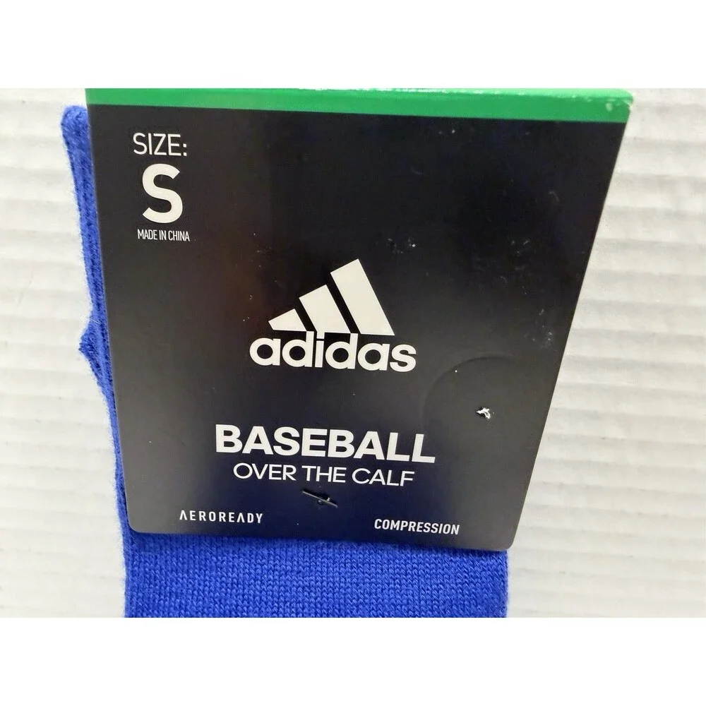 Adidas Baseball Socks Small Blue Over The Calf Mens Compression AEROREADY New